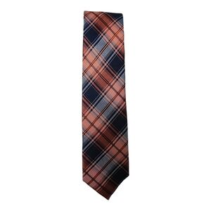 Bar III Blue and Orange Plaid Tie
